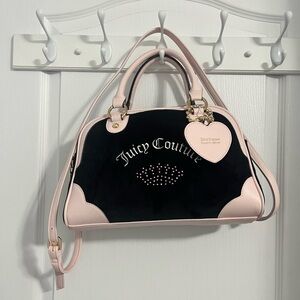 Juicy Couture Black and Light Pink Satchel
